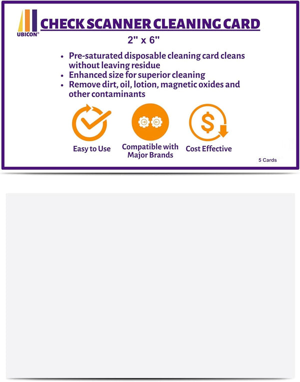 UBICON Check Scanner Cleaning Card - Enhanced Length and Width for Effective Cleaning,
