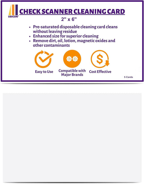 UBICON Check Scanner Cleaning Card - Enhanced Length and Width for Effective Cleaning,