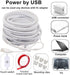 6.56ft M.best USB LED Strip Lights Waterproof Flexible LED Neon Tape Lights with Switch for Bedroom Indoors Outdoors
