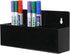 MyGift Black Acrylic Modern Dry Erase Marker Holder, Wall Mounted Office Supplies Storage Rack with 3 Compartments