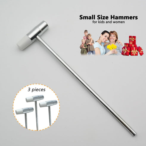Lightweight Small Hammer, 6.6" Craft Hammer for Toy Building Projects, Jewelry, Woodworking, DIY, 3 Pcs