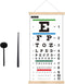 Eye Chart, Snellen Eye Chart for Eye Exams 20 Feet with Wood Frame, Canvas Low Vision Wall Chart
