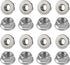 M8 Serrated Flanged Hex Nuts, Stainless Steel 18-8, 25 PCS, Bright Finish