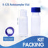 2ML Polypropylene Vials, 9mm Short Thread Vial with Graduation, Blue Screw Cap with Hole, WhitePTFE&Red Silicone Septa, for Ion Chromatography, 100 of Pack