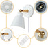 Set 2 (1, ClanKin Wall Sconces Lighting of for Bedroom, White Wooden Style Wall Sconce Reading Lamp, Adjustable Wall