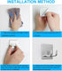 4 Pack Yikla Adhesive Hooks, Razor Holder for Shower, Stick Bathroom Wall Towel Hooks, Stainless Steel Door Hangers