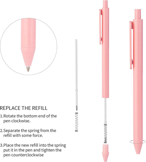 WY WENYUAN 12-Pcs Ballpoint Pens, Comfortable Writing Pens, Pastel Retractable Pretty Journaling Pens, Black Ink Medium Point 1.0 mm Gift Pens, Cute Pens Office Supplies for Women by WY WENYUAN