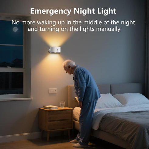 Deyagoo 360Rotate, Dimmable 3 Closet, Motion Sensor Wall Light Indoor, Battery Operated Sconce Rechargeable Cordless