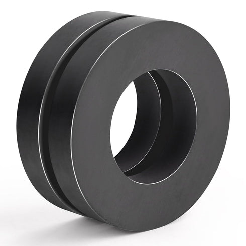 TRYMAG Ferrite Ring Magnets, Ceramic Round Magnets with Hole, OD2.36" x ID1.26" x 10mm, Pack of 2