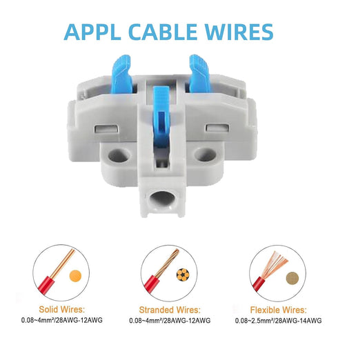 DIANN 10pcs 3 3 24-12 T-Tap Lever Wire Connectors Kit Way Electrical Wire Splitter Push-in Quick Splitters with Port