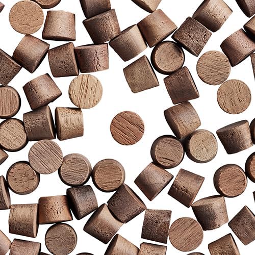 WIDGETCO 5/16" Walnut Wood Plugs, Face Grain, Woodworking Plugs, Can Be Sanded, Stained,