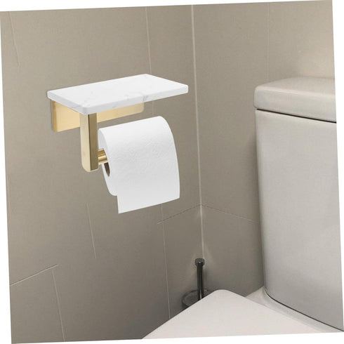 Stylish Wall-Mounted Marble Finish Paper Towel Holder for Effortless Bathroom Organization