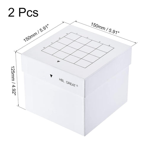 uxcell Centrifuge Tube Freezer Storage Box, 16 Places Cardboard Holder Rack for 50ml Microcentrifuge Tubes, White (2pcs)
