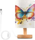 ALAZA Watercolor Butterfly Music Bedside Table Lamp with USB Port for Bedroom