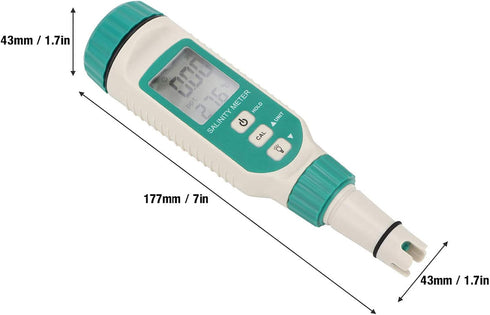 SMART SENSOR Digital Salinity Meter Waterproof Handheld Salinity Tester with Backlight LCD Display Automatic Calibration for Water Source Monitoring, Aquaculture