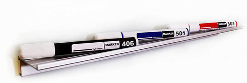 Sleek Silver Magnetic Marker Tray for Dry Erase Boards