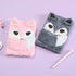 BOLLEY JOSS Lovely Animals Notebook, Kids Plush Diary for Girls Teens, Fuzzy Journal Writing Pad A5 Lined 160 Pages