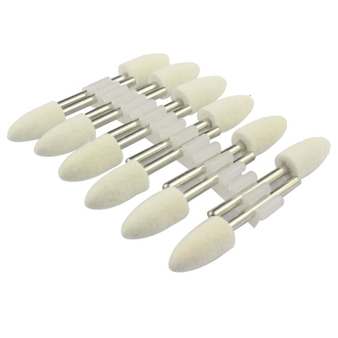 Luo ke 8mm Diameter Bullet Shape Polishing Buffing Wheels, Wool Felt Mounted Mandrel Grinding Bits for Rotary Tool