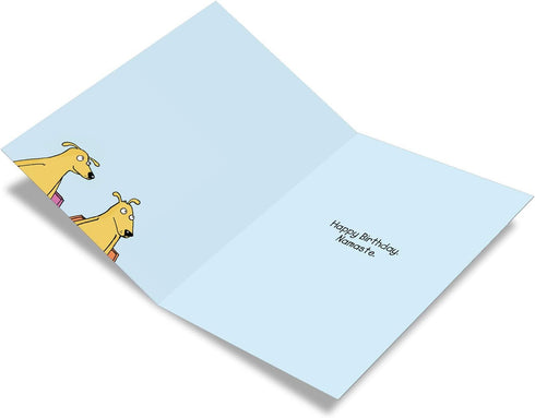 NobleWorks - 1 Happy Birthday Cartoon Greeting Card, Funny Notecard with Envelope, Comic Stationery
