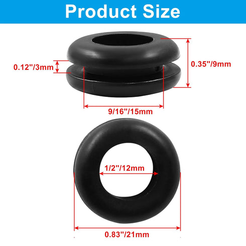 30Pcs Rubber Grommets 1/2" ID, Durable Wiring Hole Grommet for Cable Hose Wire Hardware Plumbing