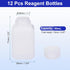 PATIKIL 12 Pcs 60ml Reagent Bottles, HDPE Wide Mouth Round Bottles with Screw Cap for Lab Water Reagent Liquids Solid Sample Storage Seal, White by PATIKIL