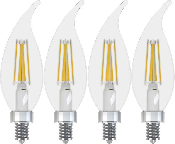 GE Lighting Relax HD LED E12 Chandelier Bent Tip Light Bulb, 60-Watt