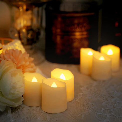 12 PCS Rechargeable Candles Flameless Tea Lights with Remote, USB LED Tealights with Timer Flickering Fake Candle