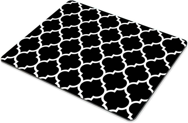 SSOIU Custom Gaming Mouse Pad, Modern Black Quatrefoil, 9.5 x 7.9 inch