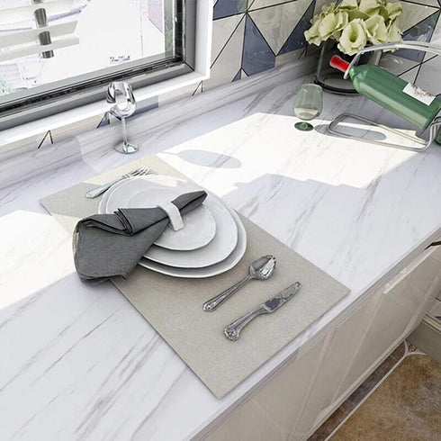 Livelynine Marble Contact Paper Peel and Stick Countertops Waterproof Marble Wallpaper Peel and Stick Kitchen Counter Top Cover White Cabinet Wallpaper Peel & Stick Desk Table Vinyl Wrap 15.8x78.8 by Livelynine