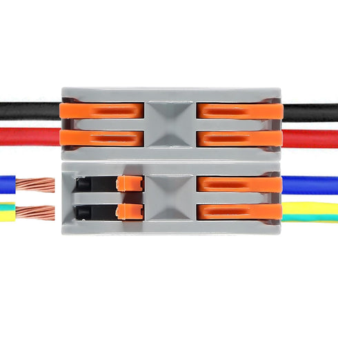 DIANN 10pcs Lever Wire Connectors 2 Circuit Inline Splices Electrical Wire Connector SPL-2 Lever Nuts Wire Connectors 28-12 AWG Quick Connect Splice Wire Connectors