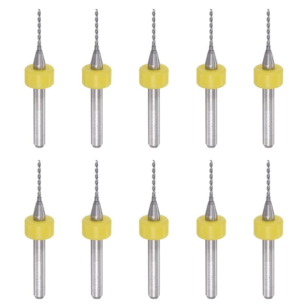 uxcell Micro PCB Drill Bit Set, 10pcs 1/8" Shank 0.85mm Solid Tungsten Carbide CNC Engraving Bits