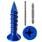 WenSilon 100 PCS 1/4"x1-1/4 Concrete Screw Anchor Blue Flat Head for Anchoring to Masonry, Block or Brick