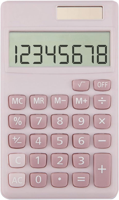 Pink Calculator, Small Mini Cute Solar Calculator, Basic Calculators for School, Office Supplies, 4 Function Middle