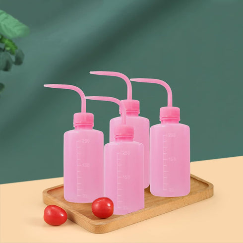 4 Packs Wash Bottle Plastic Tattoo Wash Bottle, Water Squirt Bottle, Squeeze Diffuser Bottle (Pink)