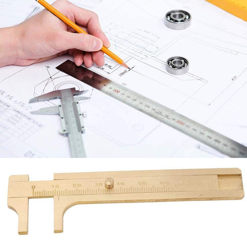 Measuring Tool, Portable Solid Copper Vernier Caliper, 0-80mm Caliper Ruler for Archaeology