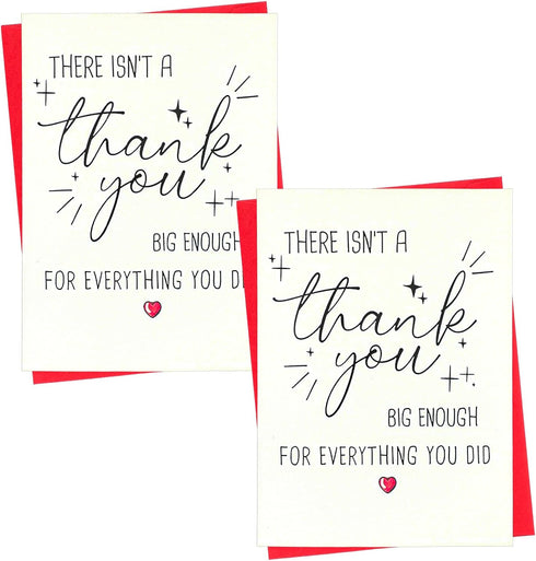 KFHENSOMR 2Pcs Funny Thank You Card with Red Envelope, Appreciation Greeting Card for