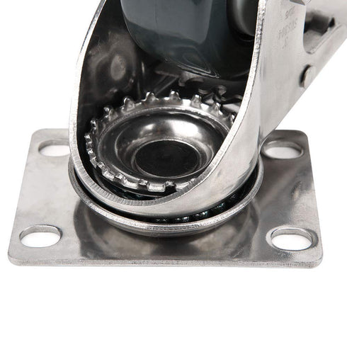 1.5in 304 30kg/66.1lb Silent Casters Locking Stainless Steel Trolleys Loading