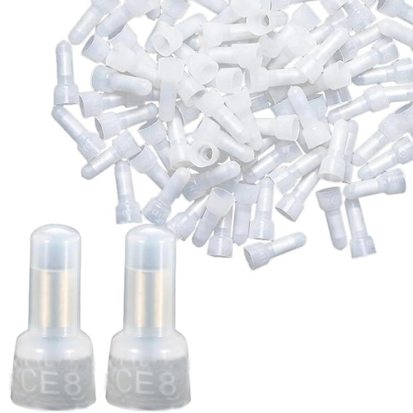 50pcs Closed End Crimp Connectors, AWG8-6 Insulation Wire End Caps, Protective Nylon Wire Crimps Terminal (CE8)