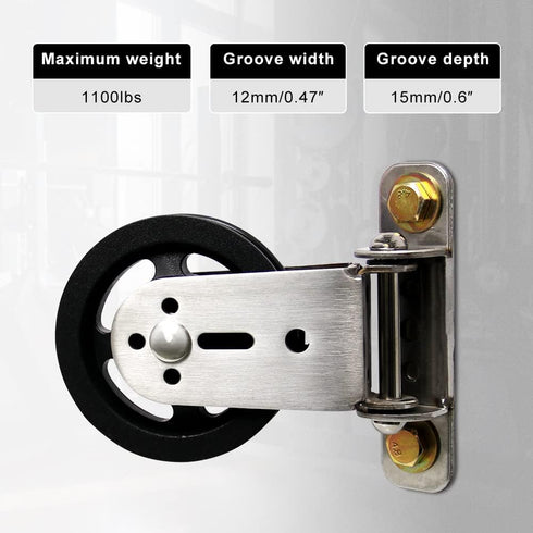 CNQLIS Gym Pulley Blocks, 3.46in Wall Mount Fixed Pulley Wheel, 180 Degree Rotation for Gym Equipment (2 Pcs)