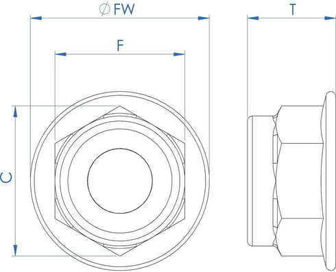 FullerKreg Pack of 25 M5 x 0.8 DIN 6926 Hex Flange Nylon Insert Lock Nuts, 18-8 Stainless Steel