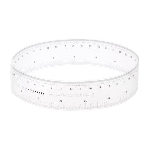 Film Flexible Ruler 16 Inch 0.1mm Scale, PET Plastic Covered Folding Straight Ruler Measuring Tool, Transparent