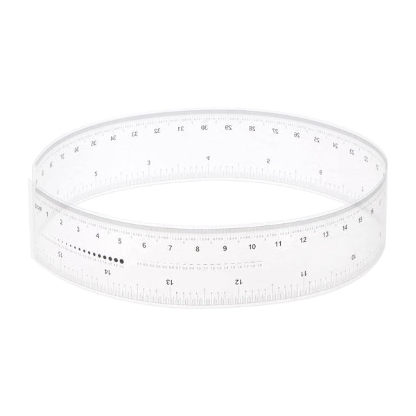 Film Flexible Ruler 16 Inch 0.1mm Scale, PET Plastic Covered Folding Straight Ruler Measuring Tool, Transparent