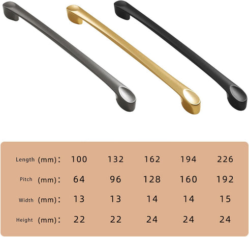 MENGLANSI 2Pcs Furniture Decorative Handle Aluminum Alloy Dressers Knob Simple Bedside Cabinet Pull Hardware Drawer