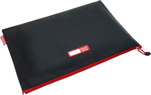 Rough Enough Document Organizer File Folder Bag for A4 Letter Size with Zipper - Waterproof Large Black