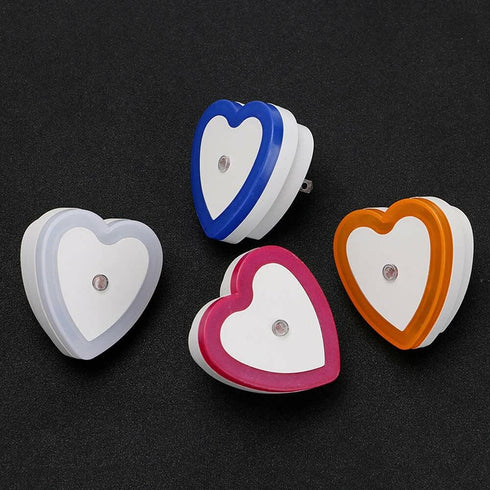 ausuky Heart-Shaped LED Night Light Lamp - Pink, Auto Sensor