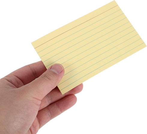 FUOYLOO 300pcs 3 5 Inches Ruled Line Index Card - X Lined On Front, Blank On Back Flash Cards for Exams Revision