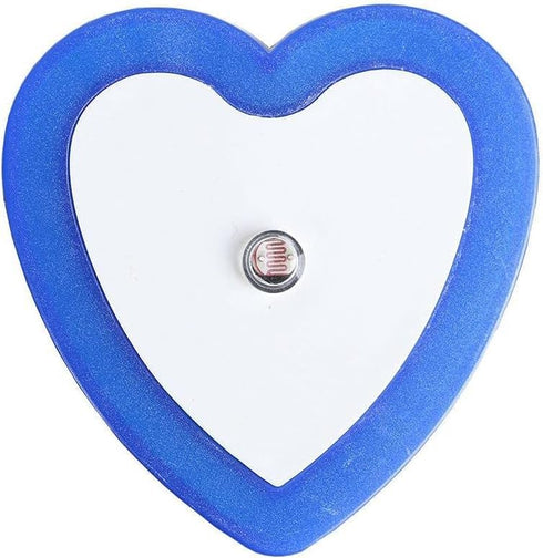 Rosojodg Blue Plug-in Auto Sensor Control LED Night Light Lamp Bedroom Hallway Heart