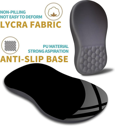 Hokafenle Ergonomic Mouse Pad with Wrist Support, Memory Foam & Non-Slip PU Base, 12x8 inch, Gray
