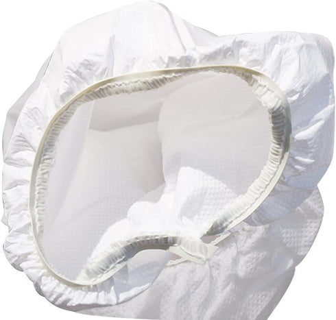 30203 Microporous Disposable Coveralls - Protective Hooded Suit for Chemical Industrial, X-Large, White