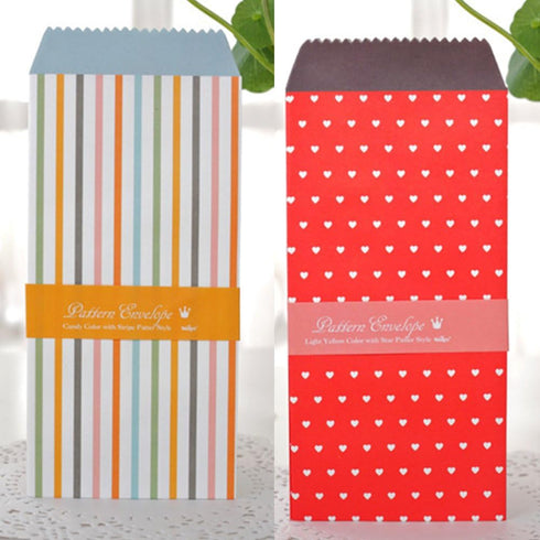 SCStyle 50 Pack Colored Envelopes, 3.35 x 6.89 Inches, 10 Unique Design Cute Coin Invitation Gift Card Postcard